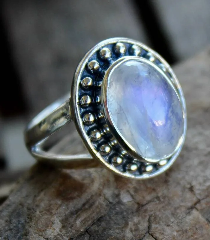 Bague Indu Kala – Argent 925 & Pierre de Lune
