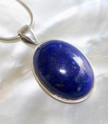 Pendentif ethnique bijoux épuré pierre naturelle lapis lazuli