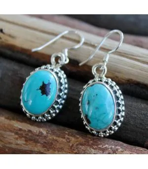 Boucles d’oreilles Taraï – Argent 925 & Turquoise