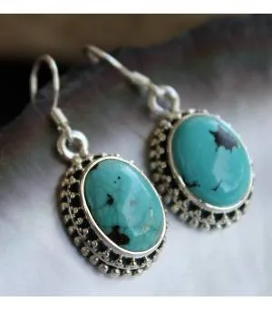 Boucles d’oreilles Taraï – Argent 925 & Turquoise