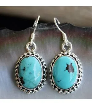 Boucles d’oreilles Taraï – Argent 925 & Turquoise