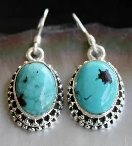Boucles d’oreilles Taraï – Argent 925 & Turquoise