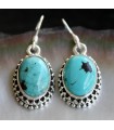 Boucles d'oreilles pierres turquoise argent