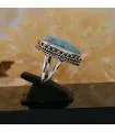 Bague argent ethnique pierre Larimar