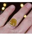 Bague ethnique en argent sertissage griffe citrine brute Shantilight