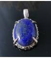 Pendentif ethnique en argent griffe pierre naturelle Lapis Lazuli