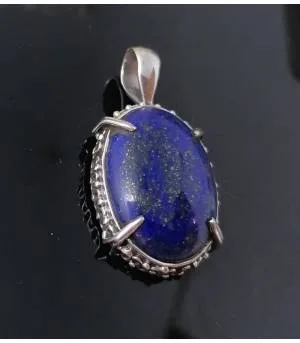 Pendentif Nīla Jyoti – Argent 925 & Lapis-Lazuli