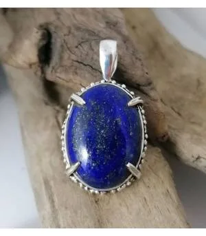 Pendentif Nīla Jyoti – Argent 925 & Lapis-Lazuli