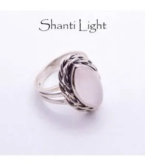 Bague argent bijoux moderne pierre naturelle quartz rose Shantilight