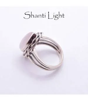 Bague argent bijoux moderne pierre naturelle quartz rose Shantilight