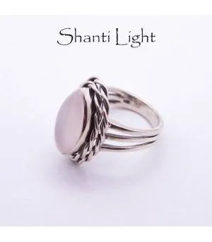 Bague argent bijoux moderne pierre naturelle quartz rose Shantilight