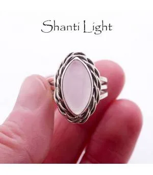 Bague argent bijoux moderne pierre naturelle quartz rose Shantilight