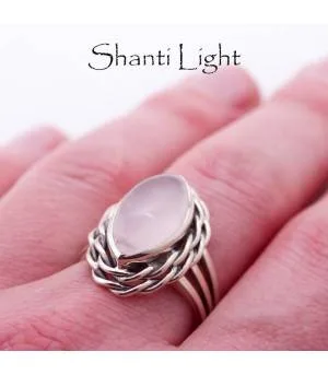 Bague argent bijoux moderne pierre naturelle quartz rose Shantilight