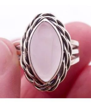 Bague argent bijoux moderne pierre naturelle quartz rose Shantilight