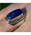 Bague ethnique bijoux argent pierre naturelle lapis lazuli Shantilight
