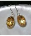 Boucles d'oreilles chic en argent et pierres naturelles de citrine