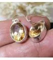Boucles d'oreilles chic en argent et pierres naturelles de citrine