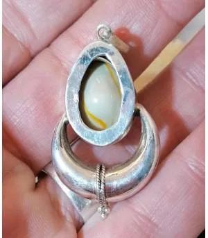 pendentif argent bijou ethnique tribal coquillage cabri Shantilight