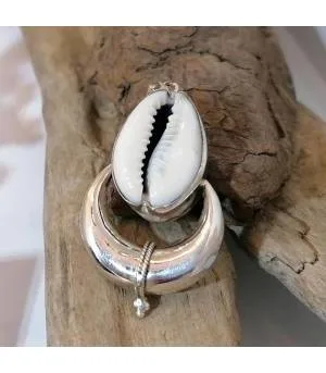 pendentif argent bijou ethnique tribal coquillage cabri Shantilight