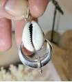 pendentif argent bijou ethnique tribal coquillage cabri Shantilight