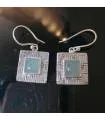 Boucles d'oreilles en argent bijoux moderne pierre calcédoine Shantilight