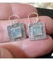 Boucles d'oreilles en argent bijoux moderne pierre calcédoine Shantilight