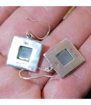 Boucles d'oreilles en argent bijoux moderne pierre calcédoine Shantilight