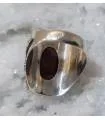 Bague ethnique bijou argent pierre naturelle racine de rubis