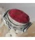 Bague ethnique bijou argent pierre naturelle racine de rubis
