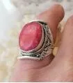 Bague ethnique bijou argent pierre naturelle racine de rubis