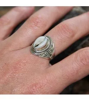 Bague ethnique argent coquillage cauri Shantilight