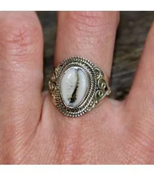 Bague ethnique argent coquillage cauri Shantilight