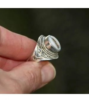 Bague ethnique argent coquillage cauri Shantilight