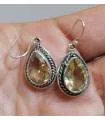 Boucles d'oreilles indiennes bijoux pierres naturelles citrine