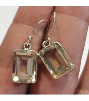 Boucles d'oreilles citrine bijoux artisanaux indiens Shantilight