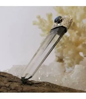 Pendentif Nila Darpana – Argent 925 martelé & Labradorite bleue