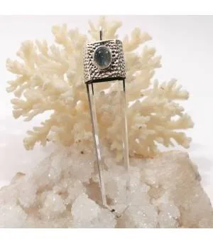 Pendentif Nila Darpana – Argent 925 martelé & Labradorite bleue