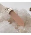 Pendentif argent prisme quartz rose