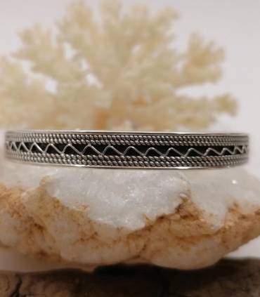 Bracelet jonc argent, bijoux ethnique homme ou femme