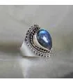 Bague Chaitanya – Argent 925 & Labradorite naturelle