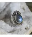 Bague Chaitanya – Argent 925 & Labradorite naturelle