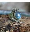 Bague Chaitanya – Argent 925 & Labradorite naturelle