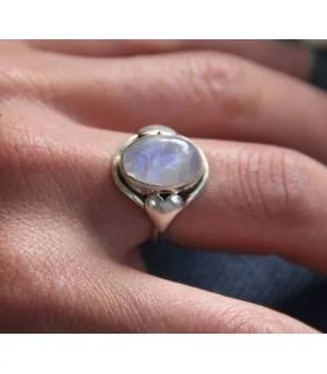 Bague argent bijoux bohème pierre de lune Shantilight