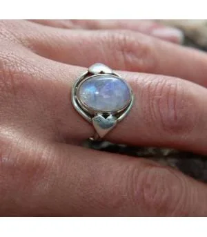 Bague argent bijoux bohème pierre de lune Shantilight