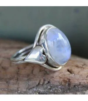 Bague argent bijoux bohème pierre de lune Shantilight