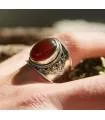 Bague ethnique argent pierre cornaline
