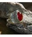 Bague ethnique argent pierre cornaline