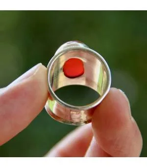 Bague ethnique argent pierre cornaline