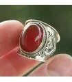 Bague ethnique argent pierre cornaline