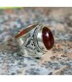 Bague ethnique argent pierre cornaline